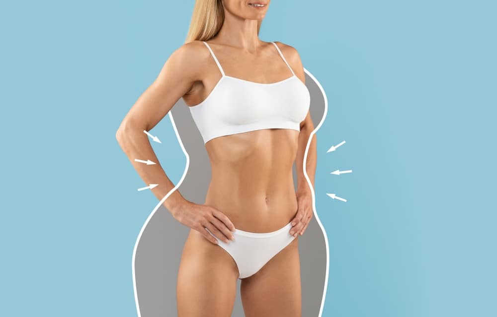 Cropped shot of a woman's torso after CoolSculpting in Cleveland
